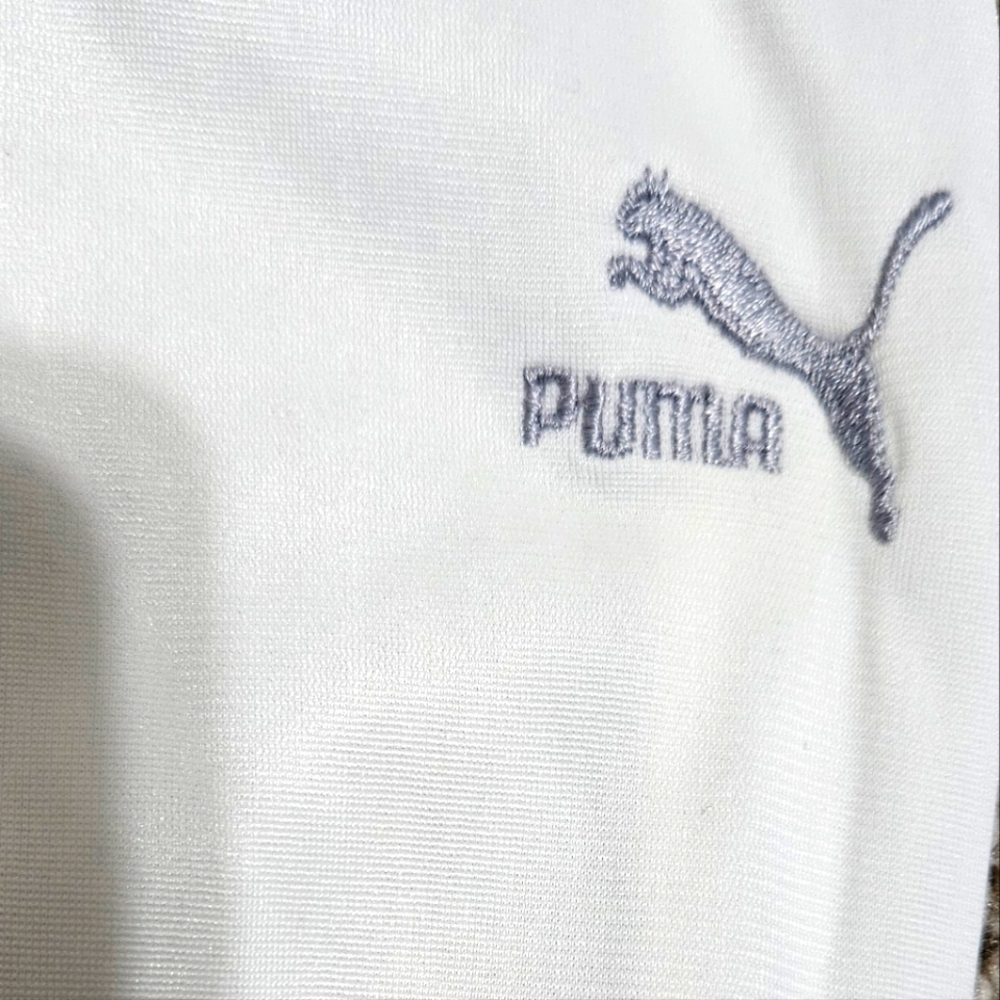 PUMA Women's Off-White Sweatpants, Stretch Fit, (Size M)